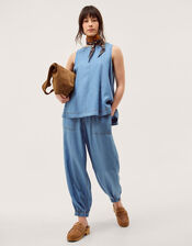 Daria Swing Chambray Tank Top, Blue (DENIM BLUE), large