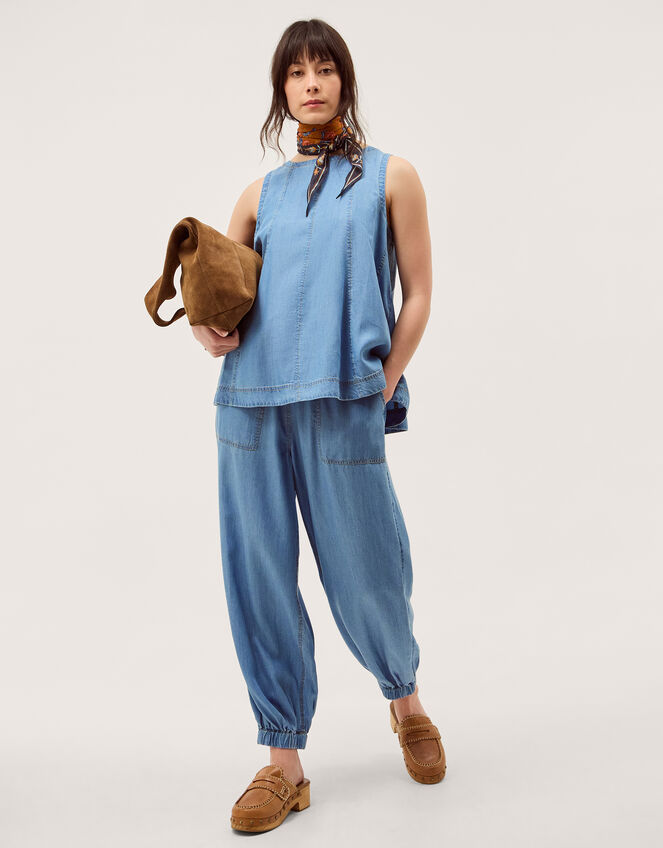 Daria Swing Chambray Tank Top, Blue (DENIM BLUE), large