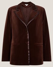 Mila Single Breasted Velvet Blazer, Copper (COPPER), large