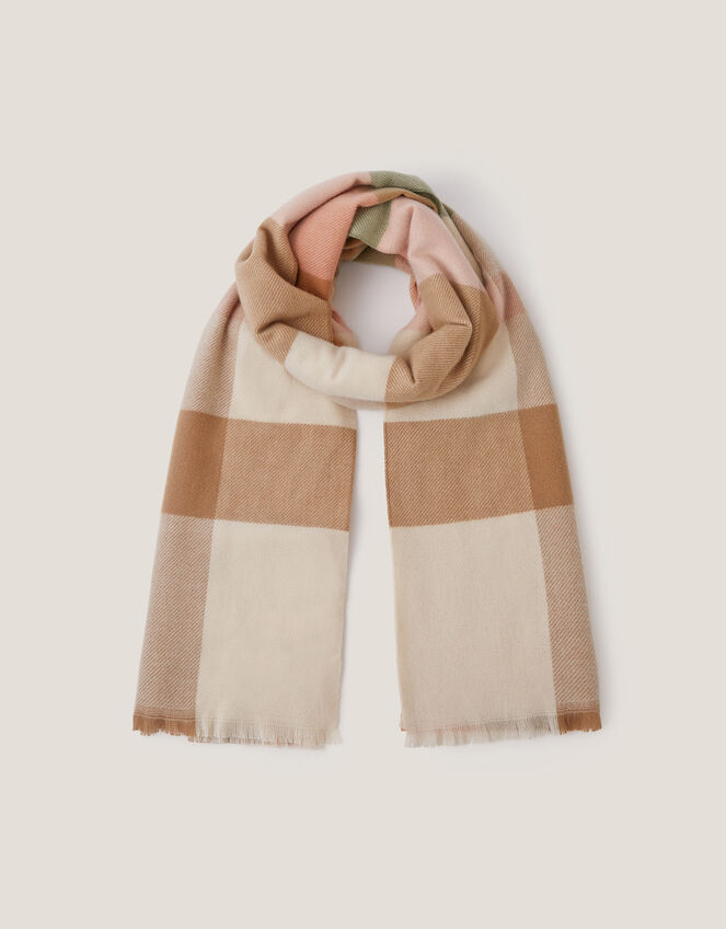 Essa Check Print Scarf, , large