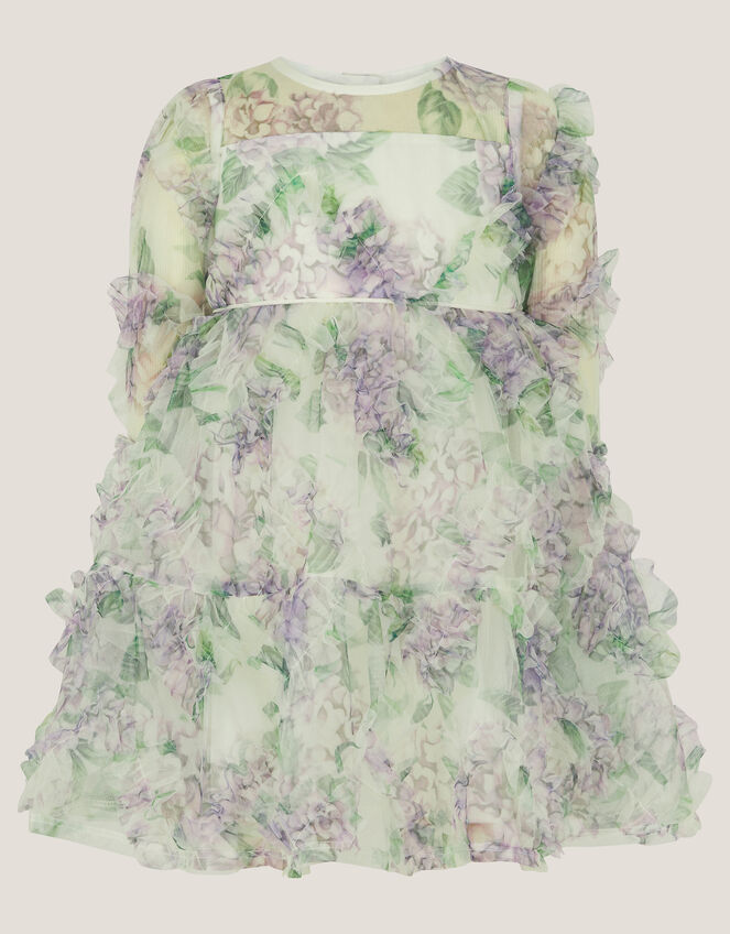 Baby Hydrangea Print Ruffle Dress, Multi (MULTI), large