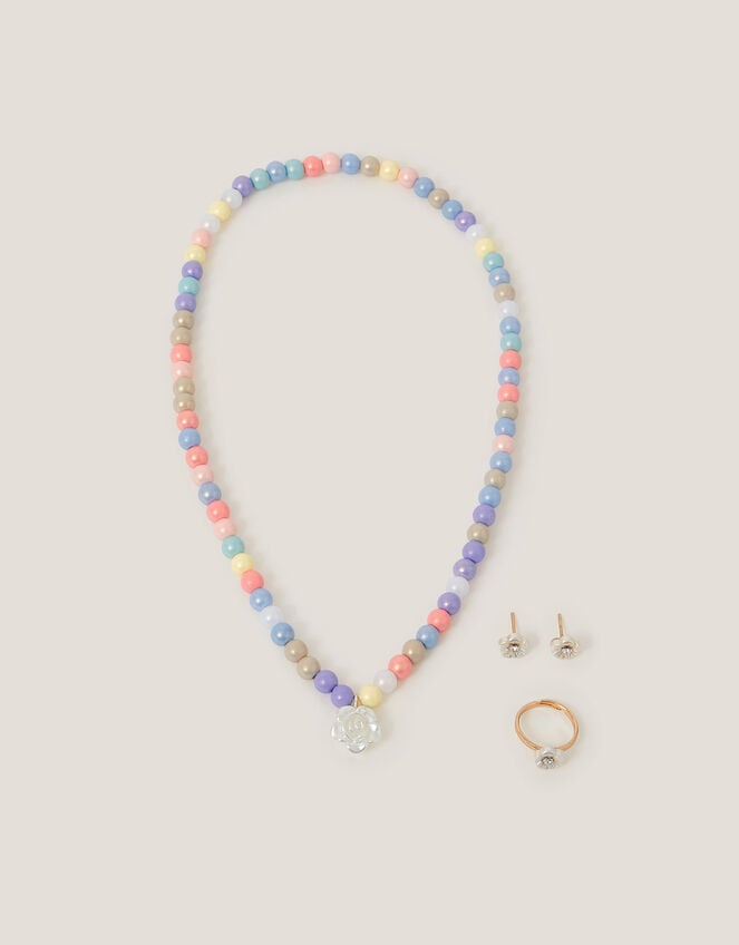 Pearly Flower Jewellery Set, , large