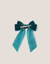 Velvet Ribbon Bow Hair Clip, , large