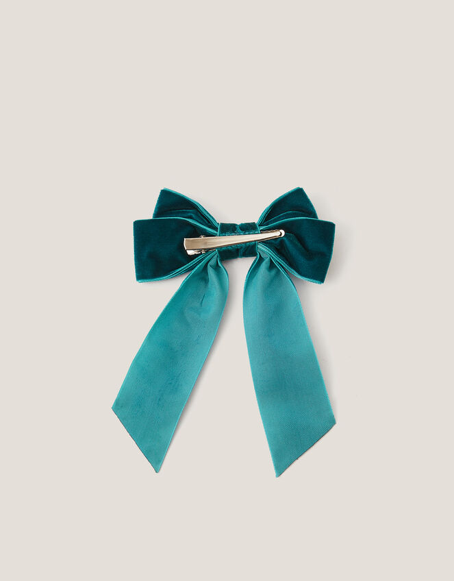 Velvet Ribbon Bow Hair Clip, , large