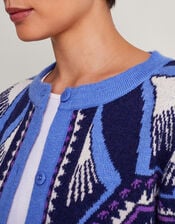 Elsie Print Cardigan, Blue (BLUE), large