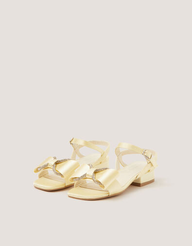 Diamant&eacute; Bow Low Heel Sandals, Yellow (YELLOW), large