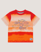 Fish Tie-Dye T-Shirt, Orange (ORANGE), large
