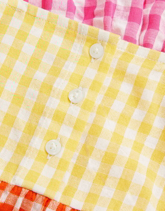 Baby Gingham Colour Block Dress, Multi (MULTI), large