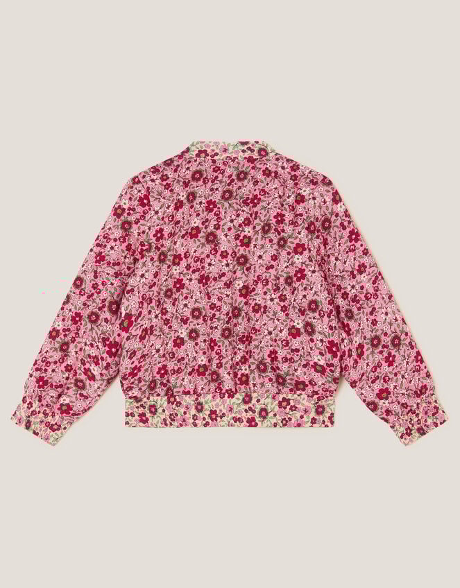 Floral Print Bomber Jacket, Pink (PINK), large