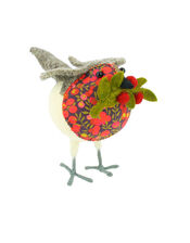 Fiona Walker Liberty Holly Felt Christmas Robin, , large