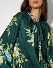 Clemmie Floral Print Tunic, Green (DARK GREEN), large