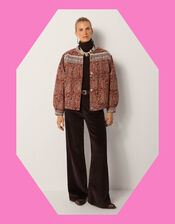 Maison Hotel Olivia Embroidered Paisley Print Jacket, Red (RED), large