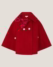 Velvet Bow Cape, Red (RED), large