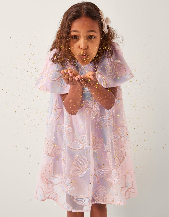 Butterfly Appliqué Swing Dress, Multi (MULTI), large