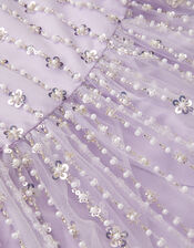 Colette Pearl Long Sleeve Party Dress, Purple (LILAC), large