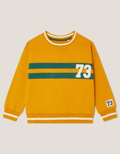 Varsity Stripe Sweatshirt, Yellow (YELLOW), large