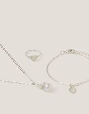 Pearl Heart Jewellery Set, , large