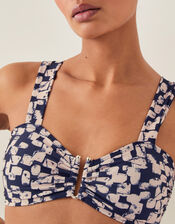 Ania Abstract Print Bikini Top, Black (BLACK), large