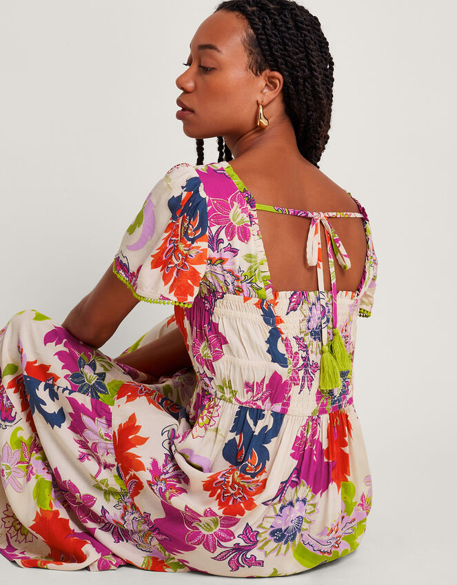 Arissa Print Dress, Ivory (IVORY), large