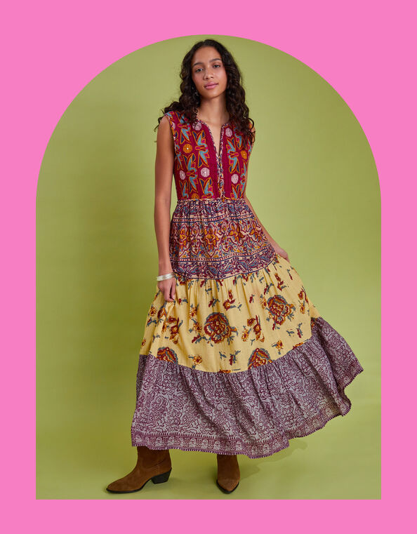 Maison Hotel Eugenie Mixed Print Maxi Dress, Multi (MULTI), large