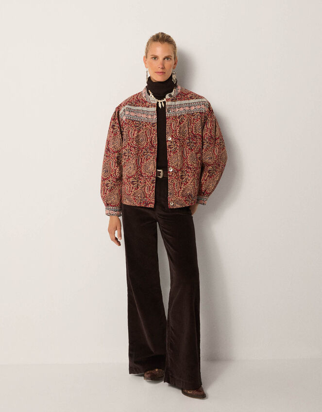 Maison Hotel Olivia Embroidered Paisley Print Jacket, Red (RED), large