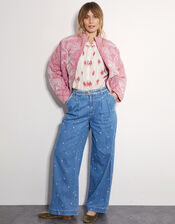 East Embroidered Quilted Jacket, Pink (BLUSH), large