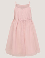 Pansy Embroidered Tulle Dress, Pink (PINK), large