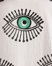 Meraki Beach Eye Print Kimono Robe, Green (JADE), large