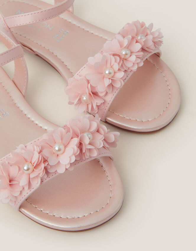 Pearl Flower Sandals, Pink (PINK), large