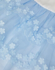 Rebecca Appliqu&eacute; Scallop Tiered Party Dress, Blue (BLUE), large