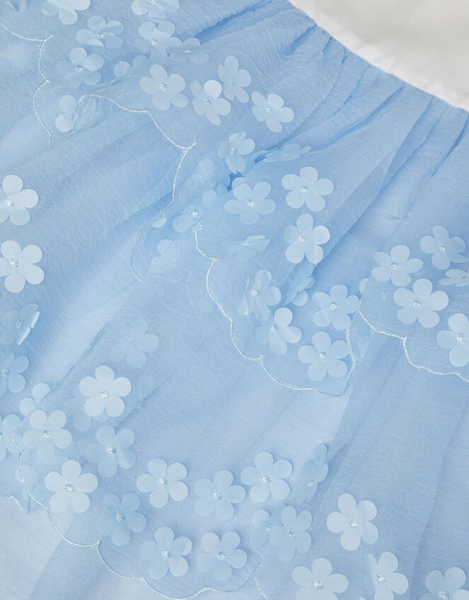 Rebecca Appliqu&eacute; Scallop Tiered Party Dress, Blue (BLUE), large