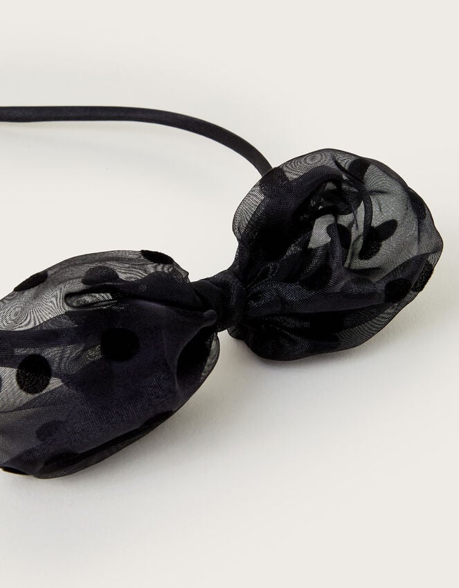 Polka Dot Puff Bow Headband, , large