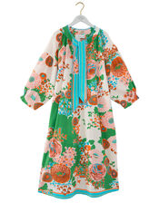 One Hundred Stars Kitsch Bouquet Pussybow Midi Dress, , large