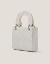 Embellished Floral Lacey Tote Bag , , large