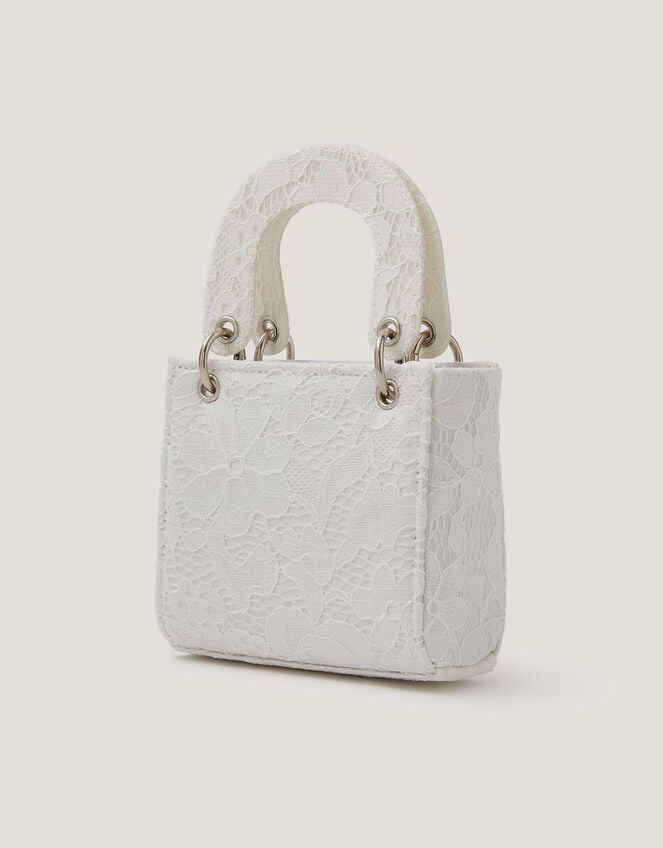 Embellished Floral Lacey Tote Bag , , large