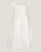 Estella Lace Bodice Dress, Ivory (IVORY), large