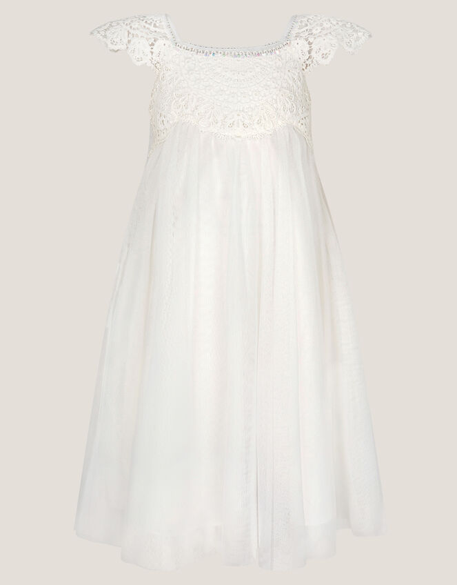 Estella Lace Bodice Dress, Ivory (IVORY), large