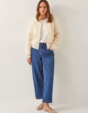 Fi Floral Knit Cardigan, Ivory (IVORY), large