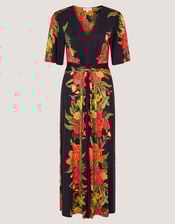 Moana Floral Print Jersey Midi Dress, Blue (NAVY), large