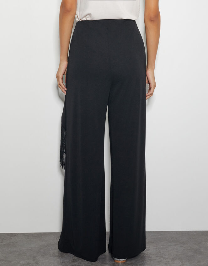 Tanya Tassel Wide Leg Trousers, Black (BLACK), large