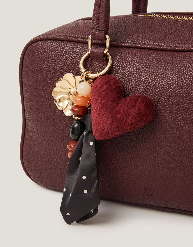 Heart & Polka Dot Scarf Bag Charm, , large