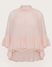 Renee Crinkle Ruffle Top, Pink (BLUSH), large