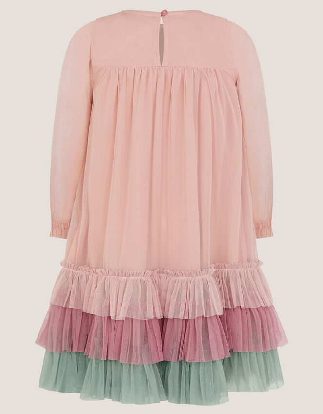 Embellished Heart Long Sleeve Dress, Pink (PINK), large