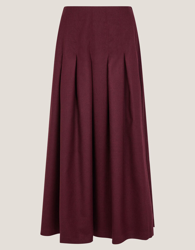 Dani Pleat Midi Skirt, Purple (AUBERGINE), large