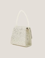 Glitter Pearl Bow Handbag, , large