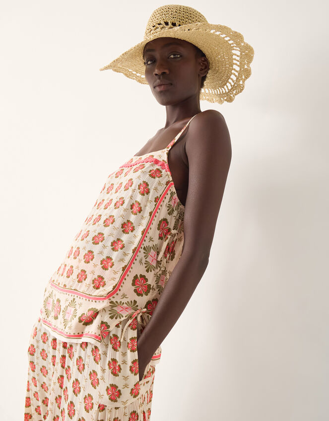 Maddie Floral Print Cami Top, Ivory (IVORY), large