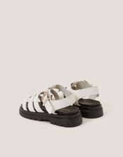 Chunky Platform Sandals, White (WHITE), large