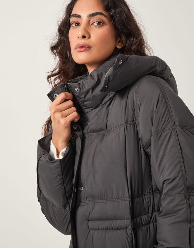 Molly Long Puffer Coat, Black (BLACK), large