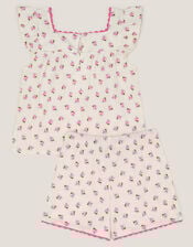 Floral Jersey Short Pyjamas Set, Pink (PINK), large