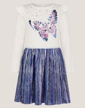 Butterfly Sequin Disco Dress, Blue (BLUE), large